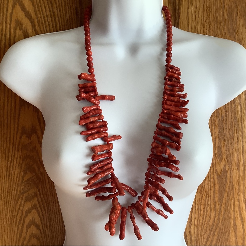 Long “coral’? Necklace.